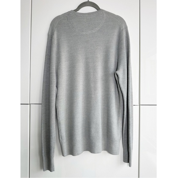 Nordstrom Men’s Henley Sweater Wool Blend Gray Size Large 3 Buttons Quite Luxury - Picture 3 of 5